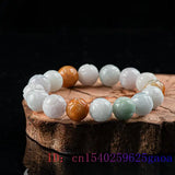 Burmese Jade Beaded Bracelets with Carved Emerald Amulets