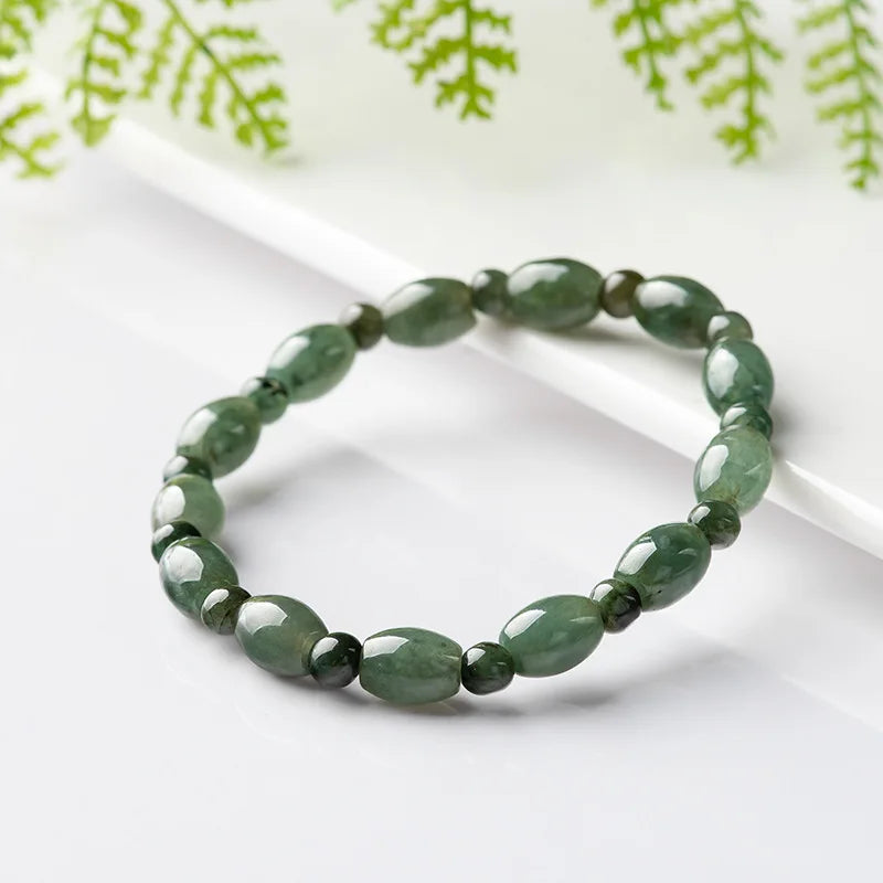 Burmese Jade Beaded Bracelets Green Gemstones Bracelet