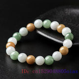 Burmese Jade Beaded Bracelets Gemstone Amulet Jewelry Stone Charms