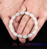 Vintage Burmese Jade Bead Bracelet with Carved Charm