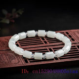 Vintage Burmese Jade Bead Bracelet with Carved Charm