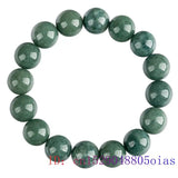 Burmese Jade Beaded Bracelet Women Charm Jadeite Gemstone Emerald Amulet