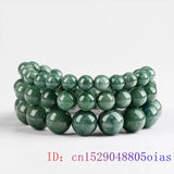 Burmese Jade Beaded Bracelet Women Charm Jadeite Gemstone Emerald Amulet