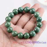 Burmese Jade Beaded Bracelet Women Charm Jadeite Gemstone Emerald Amulet