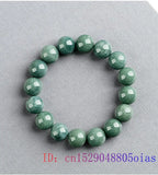 Burmese Jade Beaded Bracelet Women Charm Jadeite Gemstone Emerald Amulet