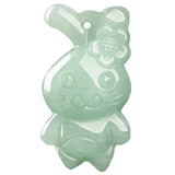 Burmese Jade Cartoon Rabbit Pendant Jadeite Jewelry for Women