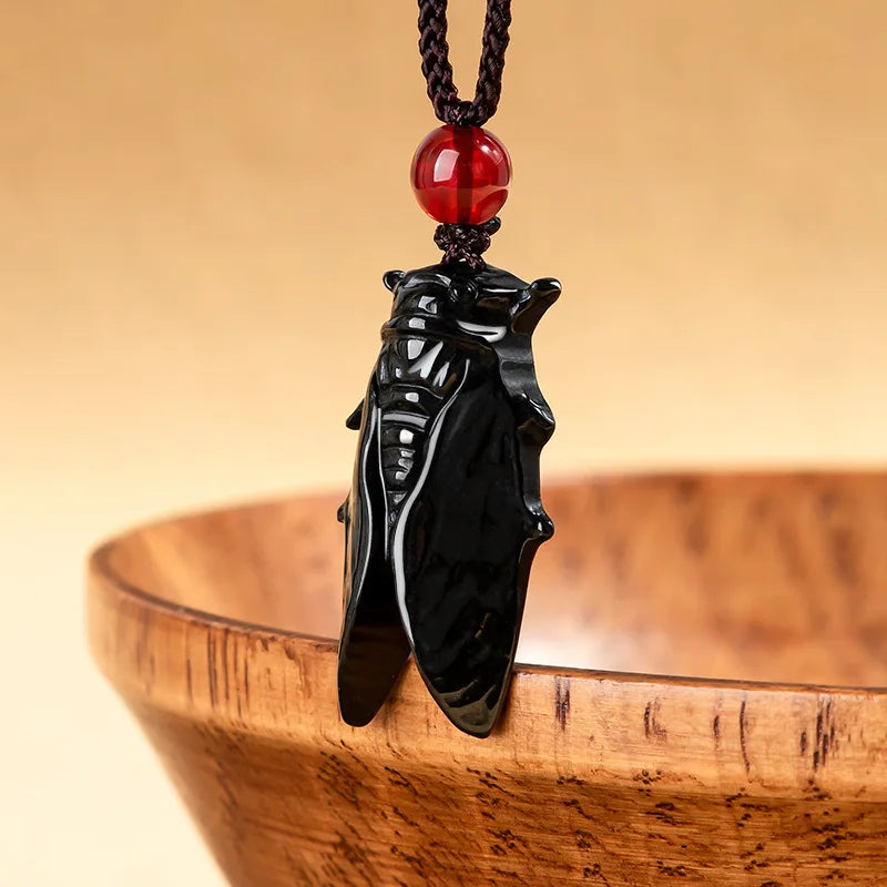 Burmese Jade Cicada Pendant Men Jewelry Necklace