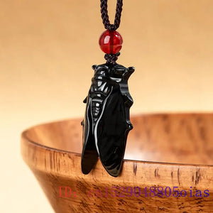 Burmese Jade Cicada Pendant Men Jewelry Necklace