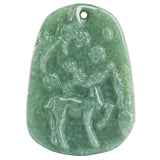 Burmese Jade Deer Pendant Amulet Green Choker Jadeite Necklace Vintage