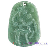 Burmese Jade Deer Pendant Amulet Green Choker Jadeite Necklace Vintage