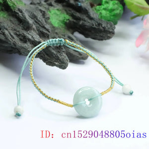 Burmese Jade Donut Bracelet Natural Gemstone Jewelry