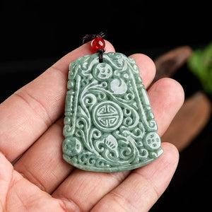 Natural Green Burmese Jade Dragon Pendant Chinese Real Gift Necklace