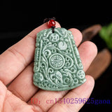 Natural Green Burmese Jade Dragon Pendant Chinese Real Gift Necklace