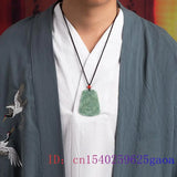 Natural Green Burmese Jade Dragon Pendant Chinese Real Gift Necklace