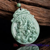 Burmese Jade Dragon Phoenix Pendant Necklace