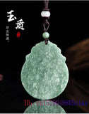Burmese Jade Dragon Phoenix Pendant Necklace