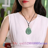 Burmese Jade Dragon Phoenix Pendant Necklace