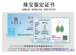 Burmese Jade Earrings Green Stone Amulet 925 Silver Natural Jadeite
