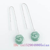 Burmese Jade Earrings Natural Gemstone 925 Silver Green Women Gift Jewelry
