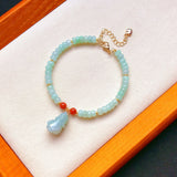 Burmese Jade Flower Bracelet Natural Gemstone 925 Silver