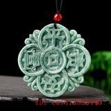 Burmese Jade Flower Dragon Pendant Vintage Jewelry Necklaces Choker Talismans