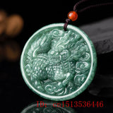 Burmese Jade Flower Dragon Pendant Vintage Jewelry Necklaces Choker Talismans