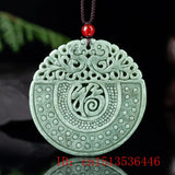 Burmese Jade Flower Dragon Pendant Vintage Jewelry Necklaces Choker Talismans