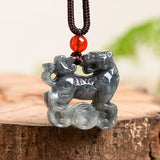 Burmese Jade Flower Dragon Pendant Vintage Jewelry Necklaces Choker Talismans