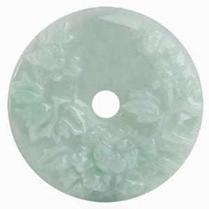 Burmese Jade Flower Pendant Necklace Emerald for Women