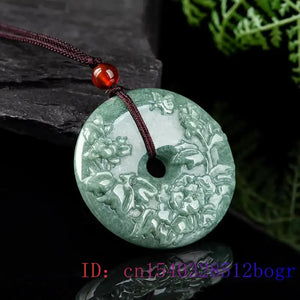 Burmese Jade Flower Pendant Vintage Jewelry Pendants Gemstones Necklace