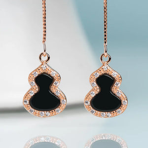 Burmese Jade Gourd Earrings Gift Charm Amulets Women Jewelry Charms