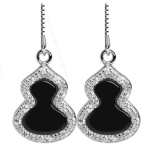 Burmese Jade Gourd Earrings Gift Charm Amulets Women Jewelry Charms