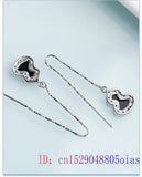 Burmese Jade Gourd Earrings Gift Charm Amulets Women Jewelry Charms