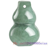 Burmese Jade Gourd Pendant Green Amulet Carved Men Vintage Emerald Jadeite