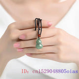 Burmese Jade Gourd Pendant Green Amulet Carved Men Vintage Emerald Jadeite