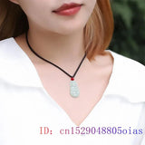 Burmese Jade Guanyin Pendant Necklace Natural Emerald Amulet