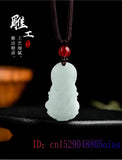 Burmese Jade Guanyin Pendant Necklace Natural Emerald Amulet