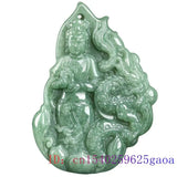 Burmese Jade Guanyin Pendant Emerald Green Necklace Men Women