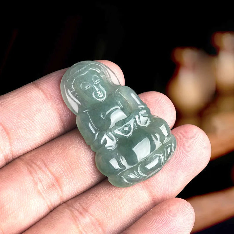 Burmese Jade Guanyin Pendant Green Necklace