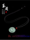 Burmese Jade Kaleidoscope Pendant Green Charm Talismans Necklace