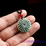Burmese Jade Kaleidoscope Pendant Green Charm Talismans Necklace