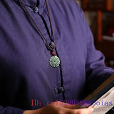 Burmese Jade Kaleidoscope Pendant Green Charm Talismans Necklace
