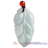 Burmese Jade Leaf Pendant Natural Gemstone Necklace Carved Vintage Jewelry