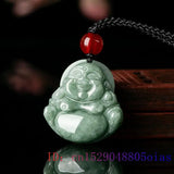 Burmese Jade Maitreya Pendant with Emerald Necklace