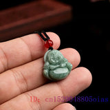Burmese Jade Maitreya Pendant with Emerald Necklace