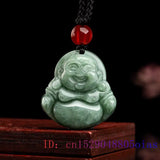 Burmese Jade Maitreya Pendant with Emerald Necklace