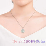 Burmese Jade Maitreya Pendant 925 Silver Necklace Charms
