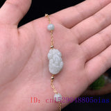 Burmese Jade Pixiu Bracelet 925 Silver Vintage Charms Natural Bangles