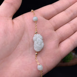 Burmese Jade Pixiu Bracelet 925 Silver Vintage Charms Natural Bangles