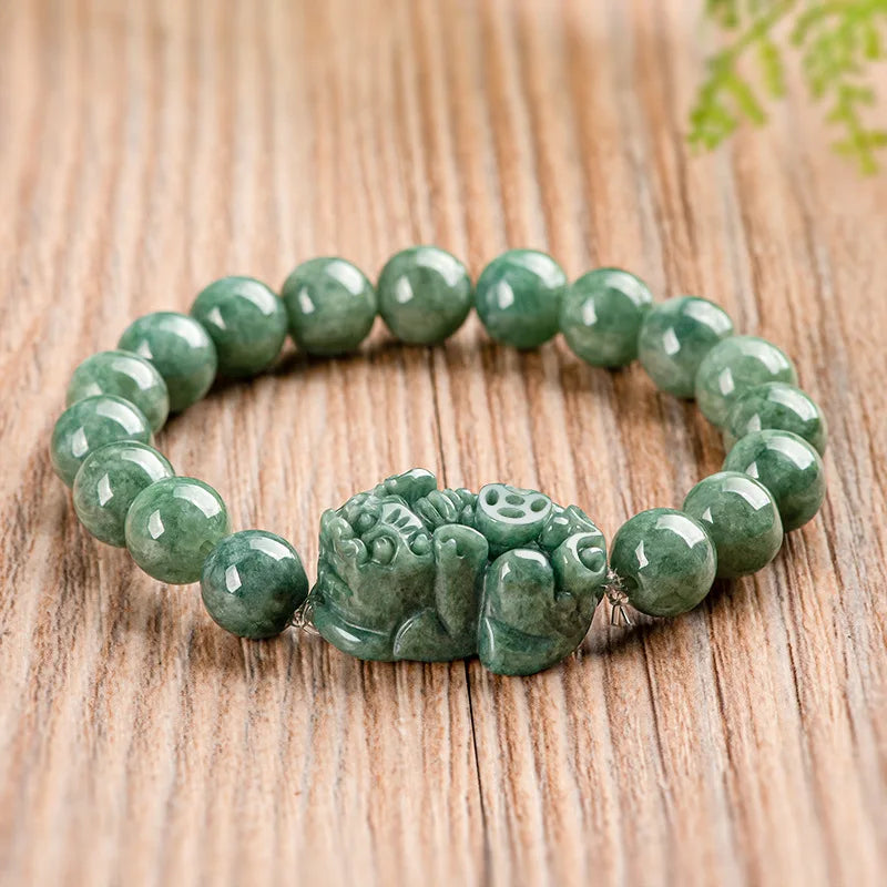Burmese Jade Pixiu Bracelets Chinese Gift Jadeite Women Gemstone